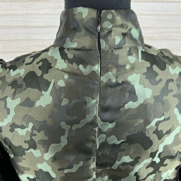 SEN Puff Sleeve Camo Mini Dress Medium - Picture 9 of 14